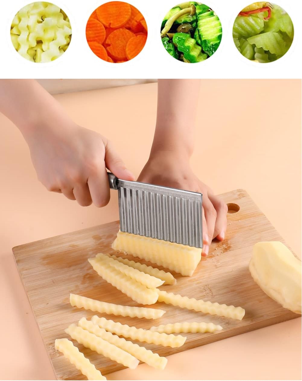 Crinkle Cutter Knife Stainless Steel Slicer