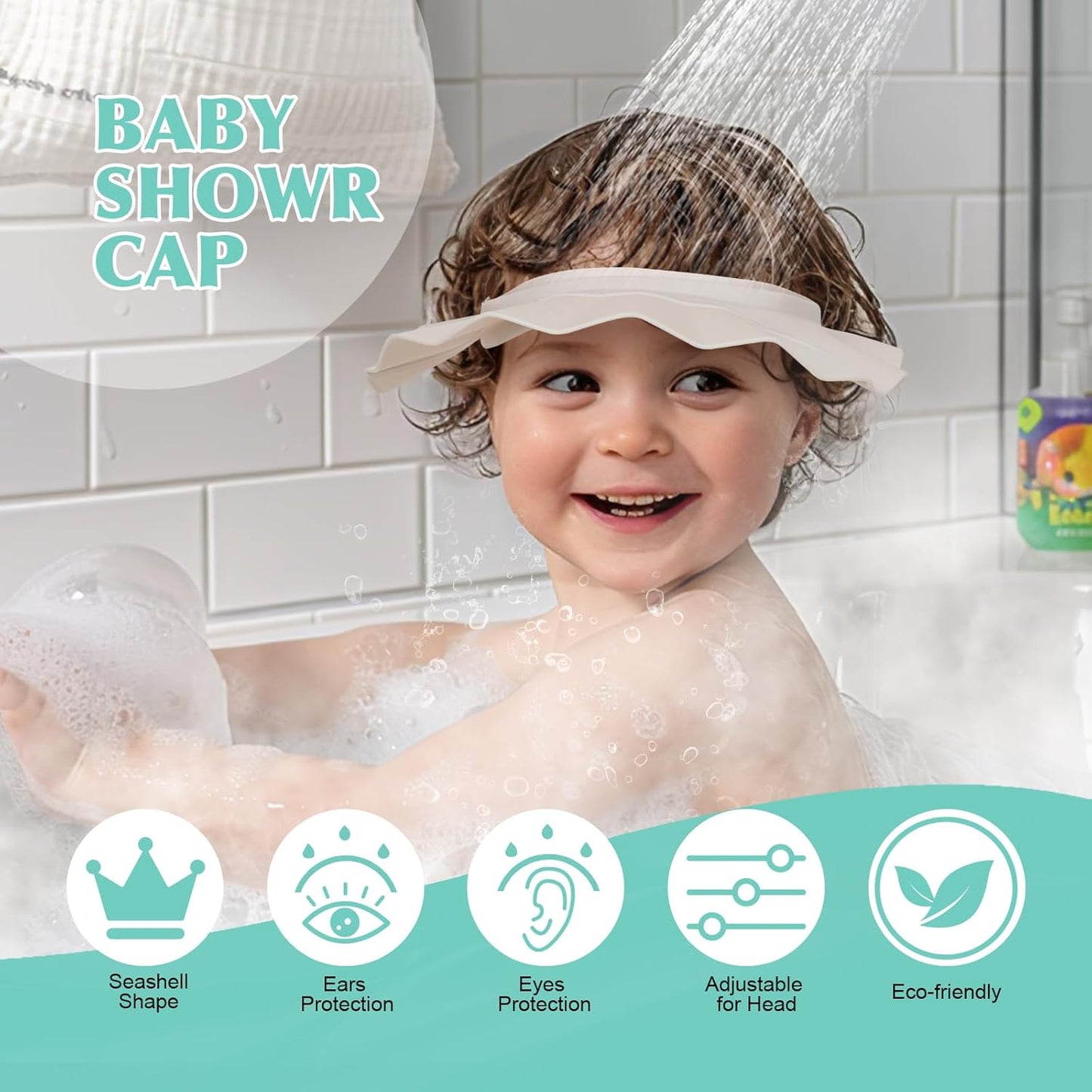 Baby Shower Cap Hat Soft Adjustable Visor