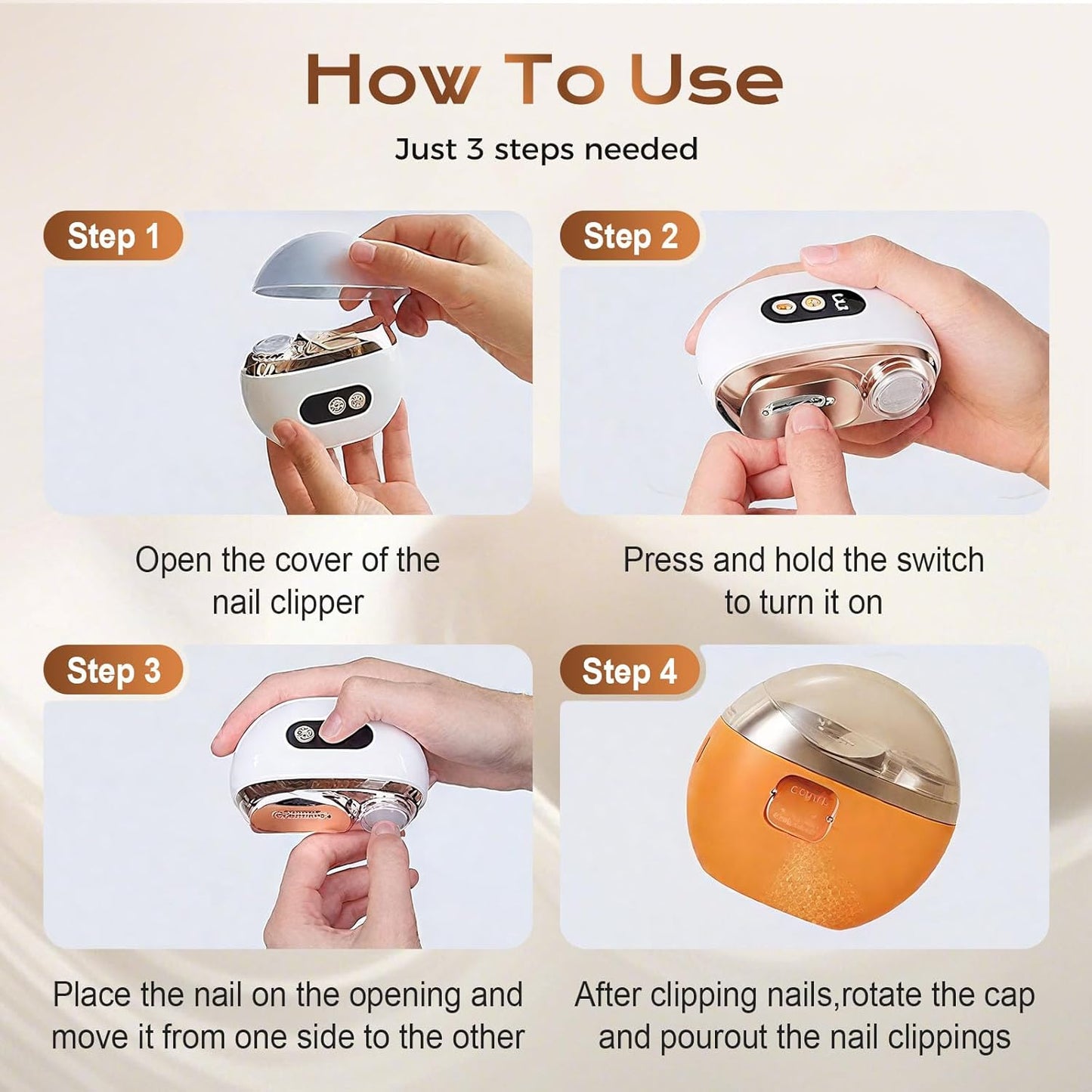 3-in-1 Electric Nail Clipper Polisher Trimmer