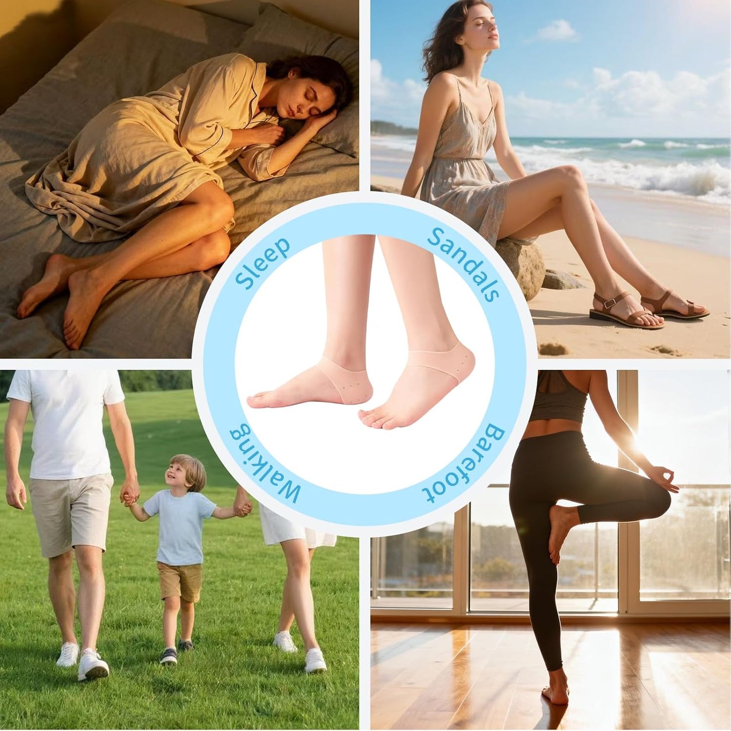 Silicone Heel Protectors Gel Pain Relief Cups