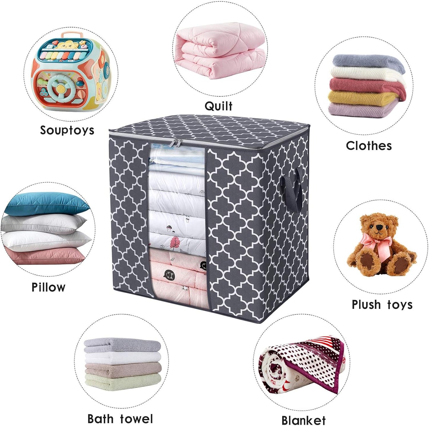 Large Storage Bags 2-Pack Foldable Organizer