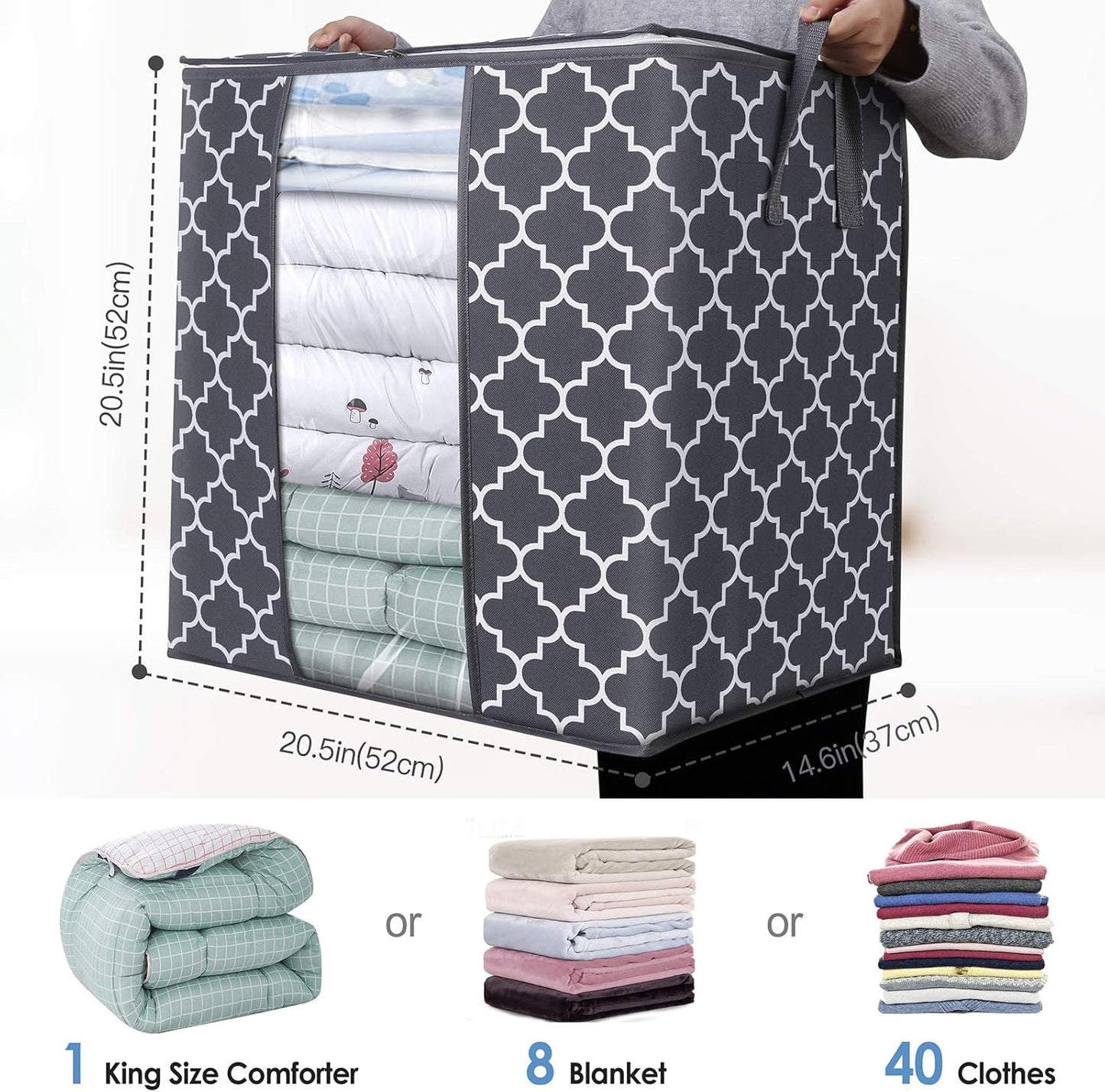 Large Storage Bags 2-Pack Foldable Organizer